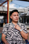 Man wearing a patterned shirt
