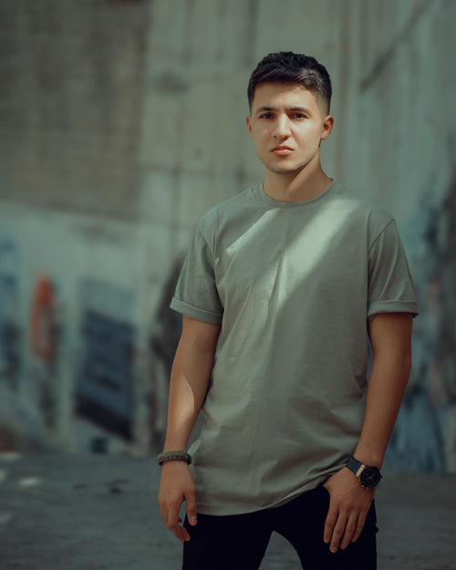 Man wearing a casual T-shirt