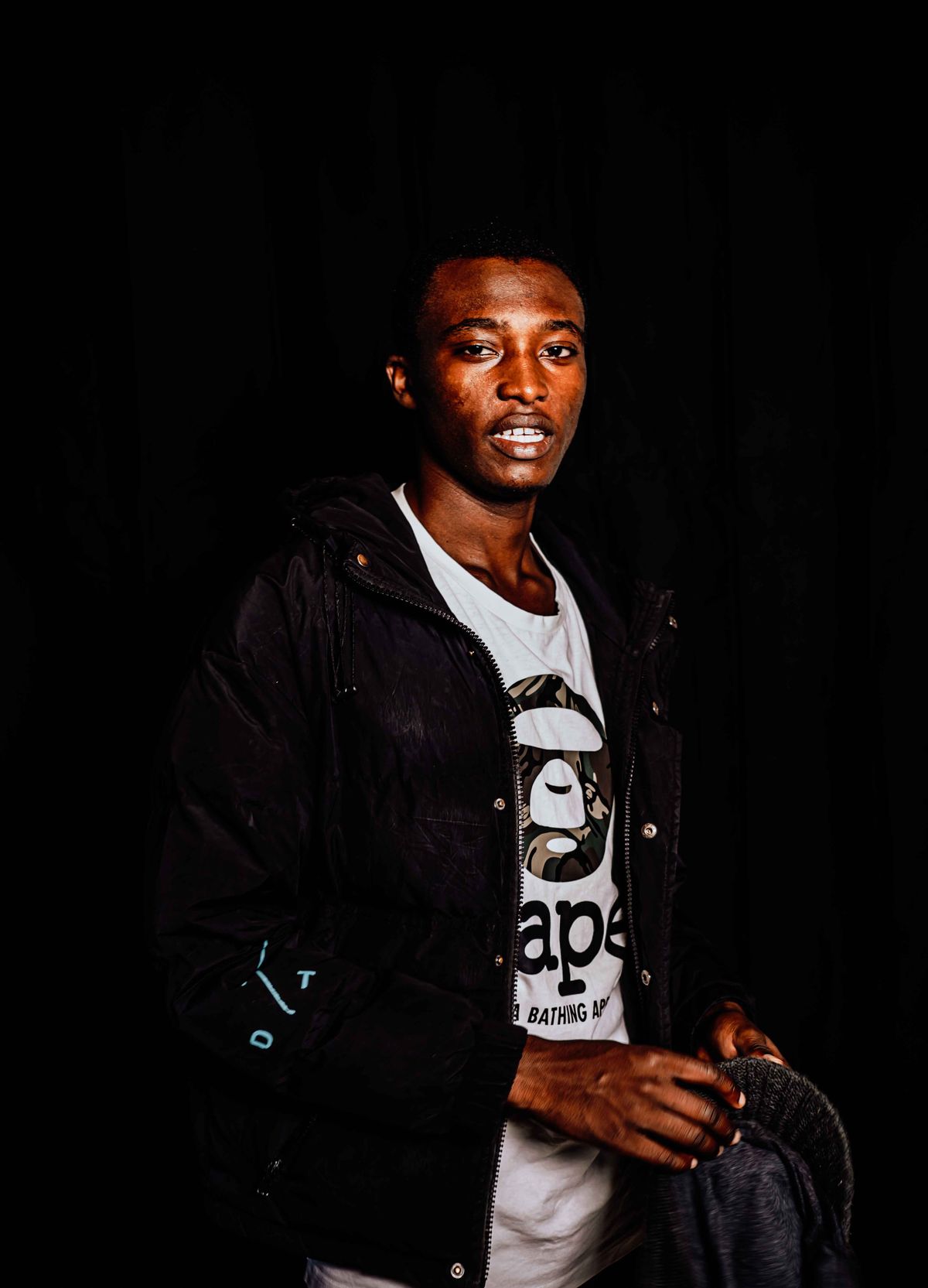 Man wearing a black jacket